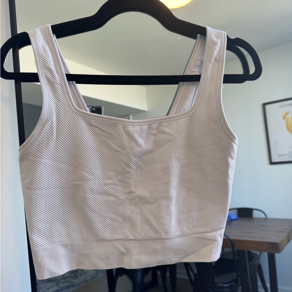 All in Motion White Textured Tank Top